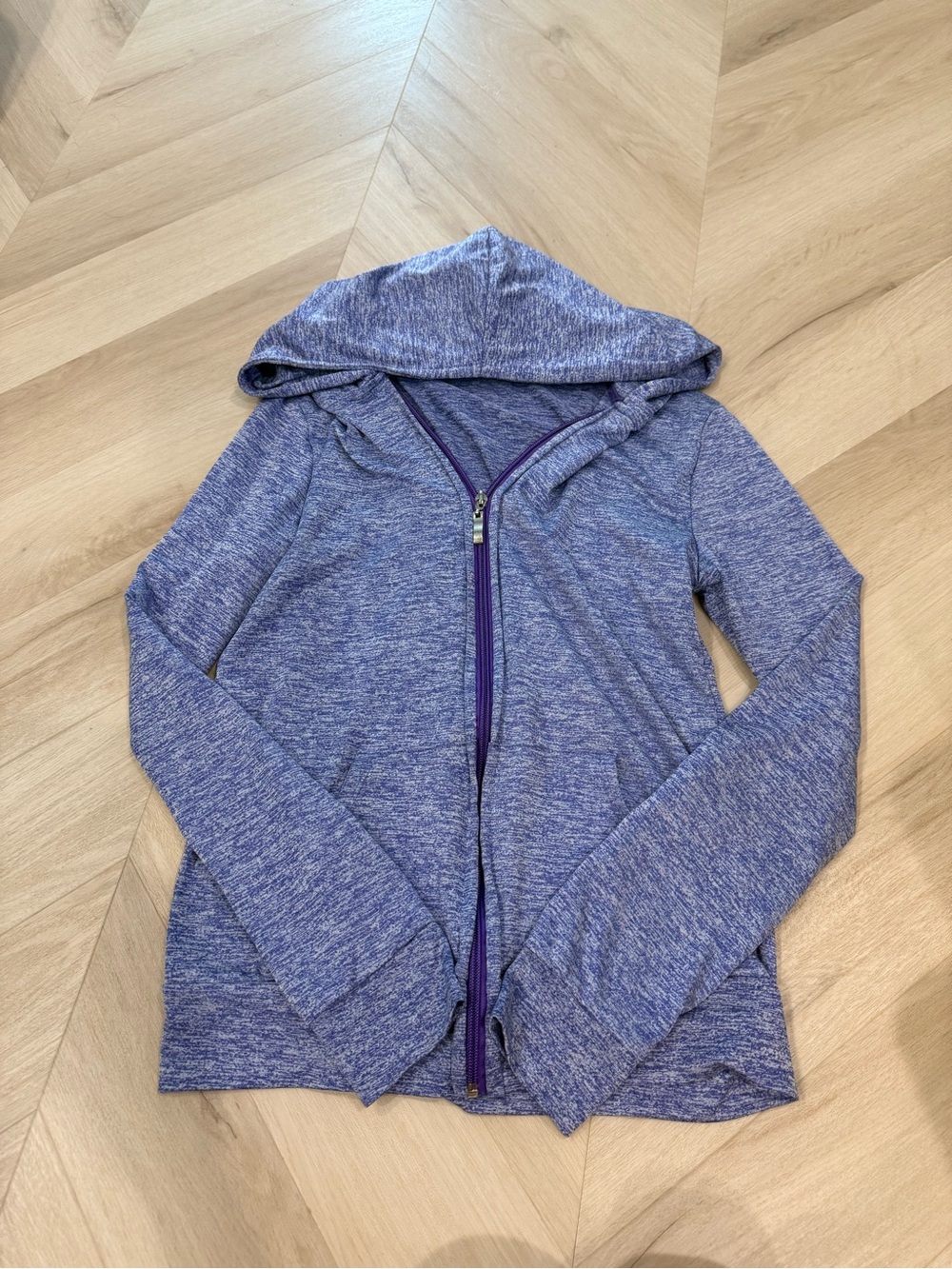 Light Purple Hooded Zip-Up Sweatshirt